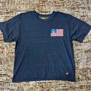 Rare Aviation Nation Peace Flag Boyfriend Tee